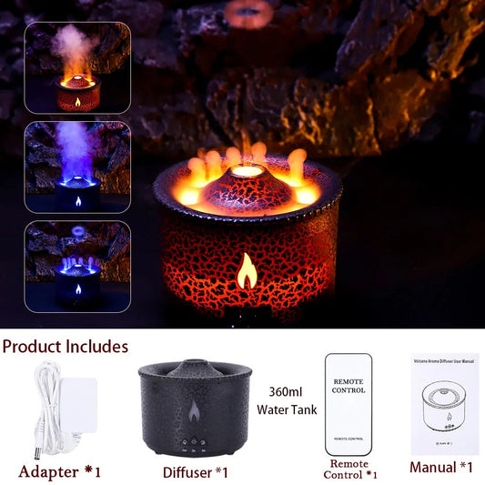 Volcano Fire Flame Air Humidifier with remote.